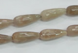 CMS74 15.5 inches 8*20mm faceted teardrop moonstone gemstone beads