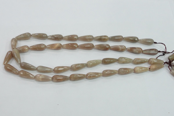 CMS74 15.5 inches 8*20mm faceted teardrop moonstone gemstone beads