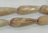 CMS76 15.5 inches 10*30mm faceted teardrop moonstone gemstone beads