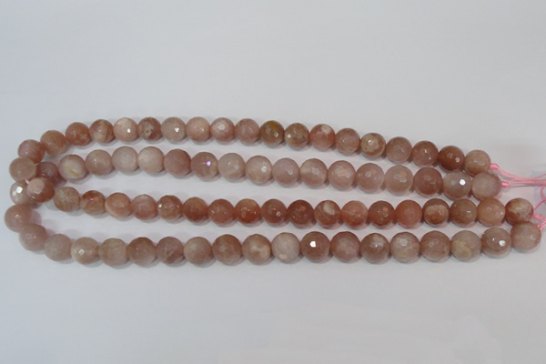 CMS765 15.5 inches 10mm faceted round natural moonstone beads