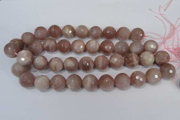 CMS769 15.5 inches 18mm faceted round natural moonstone beads