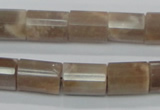 CMS77 15.5 inches 10*14mm faceted column moonstone gemstone beads