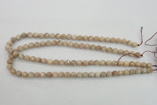 CMS83 15.5 inches 8mm faceted round moonstone gemstone beads