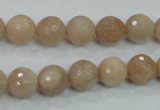 CMS84 15.5 inches 10mm faceted round moonstone gemstone beads