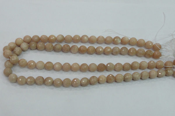 CMS84 15.5 inches 10mm faceted round moonstone gemstone beads