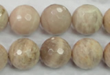 CMS86 15.5 inches 18mm faceted round moonstone gemstone beads