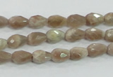 CMS87 15.5 inches 6*9mm faceted teardrop moonstone gemstone beads