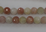 CMS871 15.5 inches 8mm faceted round moonstone gemstone beads