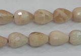 CMS89 15.5 inches 10*14mm faceted teardrop moonstone gemstone beads