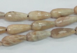 CMS90 15.5 inches 7*18mm faceted teardrop moonstone gemstone beads