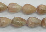 CMS91 15.5 inches 13*18mm faceted teardrop moonstone gemstone beads