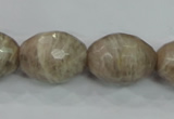 CMS94 15.5 inches 15*20mm faceted rice moonstone gemstone beads