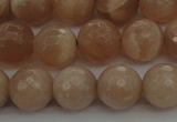 CMS942 15.5 inches 8mm faceted round A grade moonstone gemstone beads