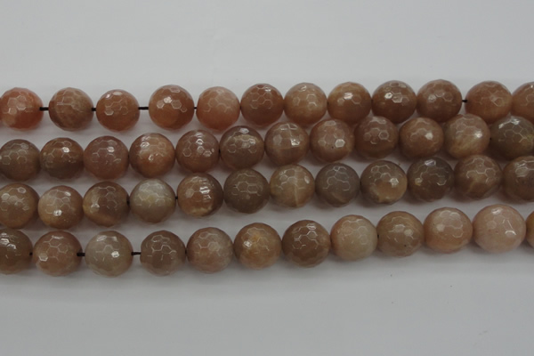 CMS944 15.5 inches 12mm faceted round A grade moonstone gemstone beads