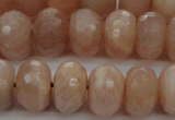 CMS951 15.5 inches 6*10mm faceted rondelle A grade moonstone beads