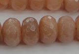 CMS952 15.5 inches 8*12mm faceted rondelle A grade moonstone beads