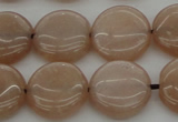 CMS958 15.5 inches 12mm flat round A grade moonstone beads