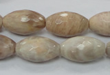 CMS96 15.5 inches 13*22mm faceted rice moonstone gemstone beads