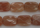 CMS971 15.5 inches 10*14mm faceted rectangle A grade moonstone beads