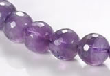 CNA08 12mm faceted round A- grade natural amethyst quartz beads