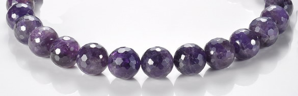 CNA09 16mm faceted round A- grade natural amethyst quartz beads