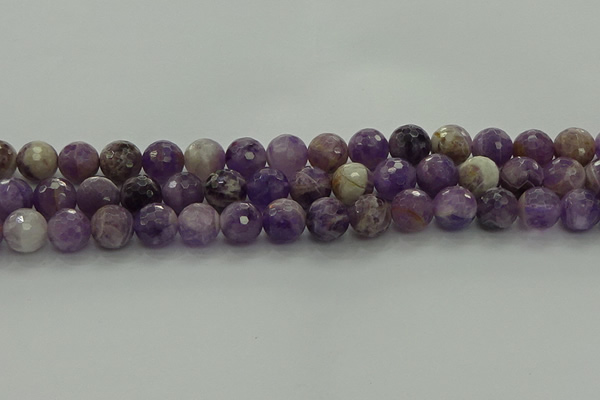 CNA1013 15.5 inches 10mm faceted round dogtooth amethyst beads