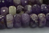 CNA1031 15.5 inches 7*12mm faceted rondelle dogtooth amethyst beads