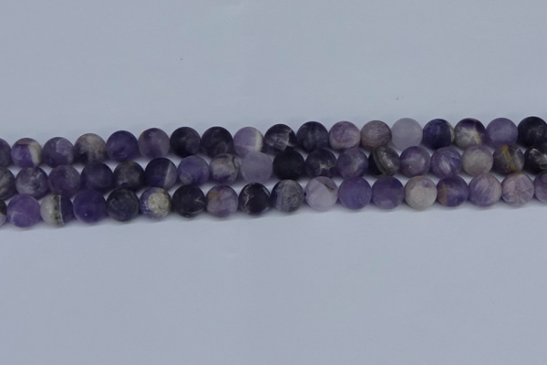 CNA1062 15.5 inches 8mm round matte dogtooth amethyst beads