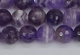 CNA1072 15.5 inches 8mm faceted round dogtooth amethyst beads