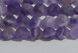 CNA1076 15.5 inches 6mm faceted nuggets matte dogtooth amethyst beads