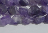 CNA1077 15.5 inches 8mm faceted nuggets matte dogtooth amethyst beads