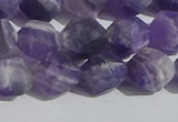 CNA1078 15.5 inches 10mm faceted nuggets matte dogtooth amethyst beads