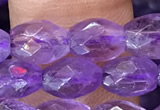 CNA1100 15.5 inches 5*8mm faceted rice amethyst gemstone beads