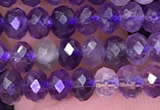 CNA1117 15.5 inches 3*4mm faceted rondelle amethyst beads wholesale