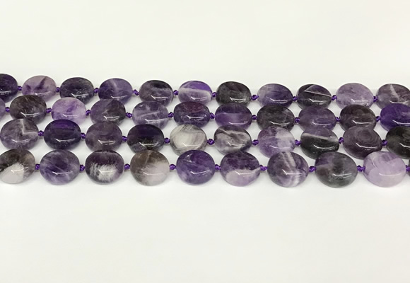 CNA1120 15.5 inches 14mm flat round dogtooth amethyst beads