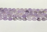 CNA1124 15.5 inches 12mm flat round natural lavender amethyst beads