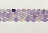 CNA1125 15.5 inches 14mm flat round natural lavender amethyst beads