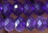 CNA1134 15.5 inches 6*8mm faceted rondelle amethyst gemstone beads