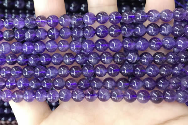 CNA1136 15.5 inches 6mm round amethyst gemstone beads wholesale