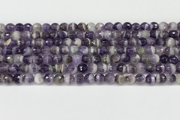 CNA1161 15.5 inches 6mm faceted round natural dogtooth amethyst beads