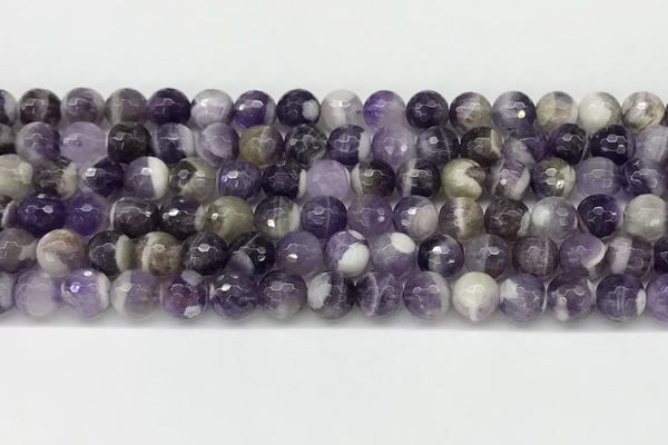 CNA1162 15.5 inches 8mm faceted round natural dogtooth amethyst beads