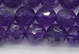 CNA1171 15.5 inches 6mm faceted round natural amethyst beads