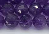 CNA1172 15.5 inches 8mm faceted round natural amethyst beads