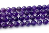 CNA1178 15.5 inches 12mm faceted round amethyst gemstone beads