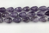 CNA1181 15.5 inches 15*20mm faceted teardrop amethyst beads