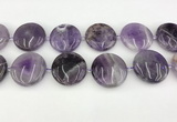 CNA1196 15.5 inches 40mm flat round amethyst beads wholesale