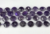 CNA1200 15.5 inches 16mm faceted coin amethyst beads wholesale