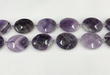 CNA1208 15.5 inches 25*30mm faceted oval amethyst gemstone beads