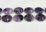 CNA1209 15.5 inches 30*40mm faceted oval amethyst gemstone beads