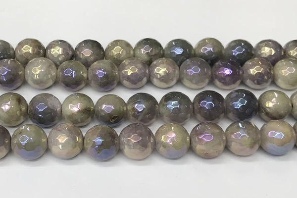 CNA1238 15 inches 12mm faceted round AB-color lavender amethyst beads